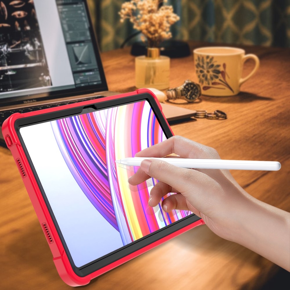 Kick tartós hibrid tok Xiaomi Redmi Pad Pro 4G/5G-hez - piros/fekete