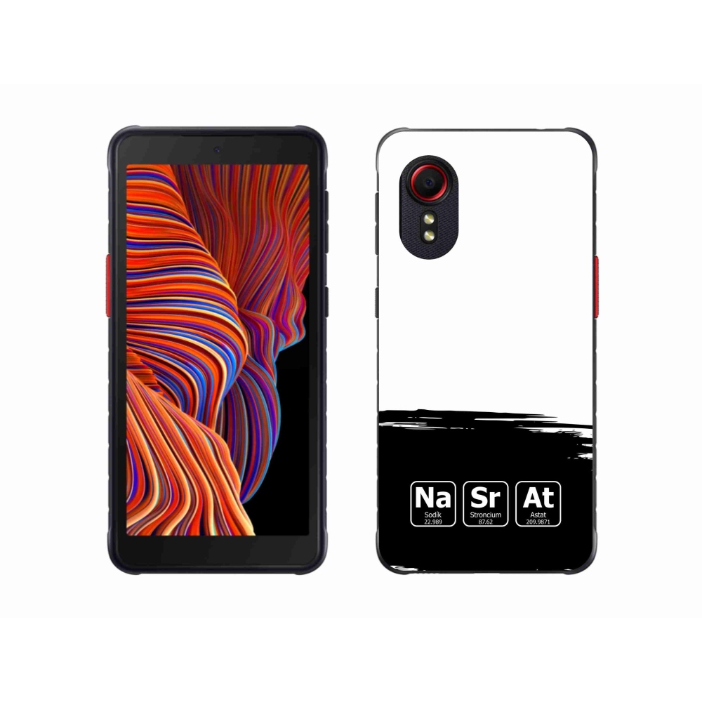 Gél borító mmCase Samsung Galaxy Xcover 5 - kémiai elemek fekete és fehér háttérrel