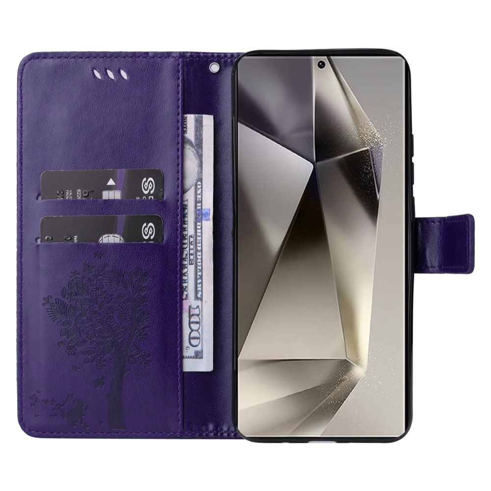 Fák könyve tok Samsung Galaxy S25 Ultra - sötétlila