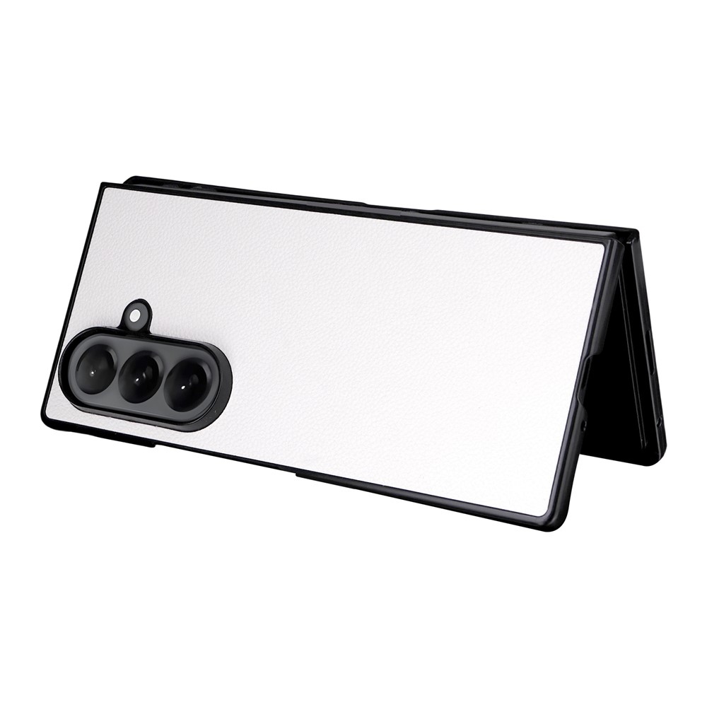 Műbőrrel borított műanyag tok Samsung Galaxy Z Fold7 5G - fehér