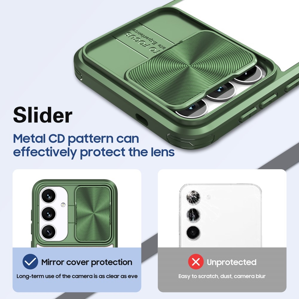 Tartós hátlapi borítás kamerafedéllel Samsung Galaxy S25+ készülékhez - zöld