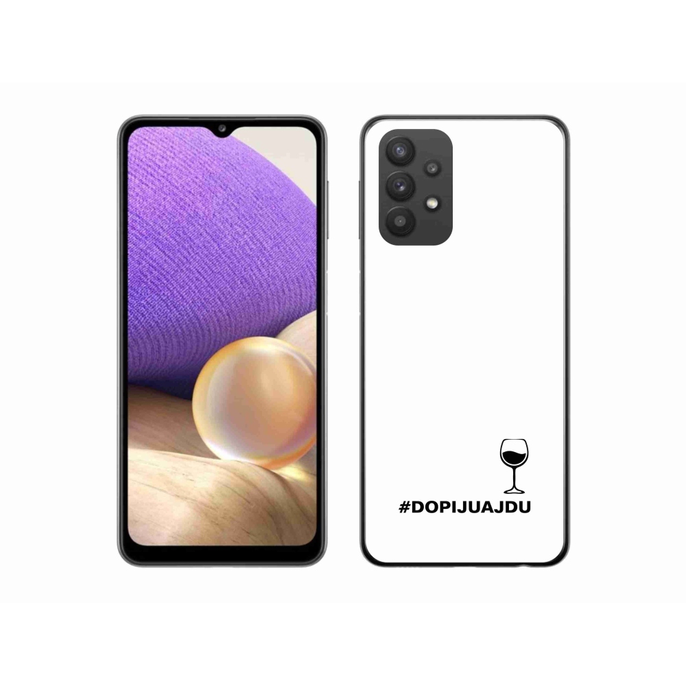 Gél borítás mmCase Samsung Galaxy A32 5G - bor motívum fehér háttérrel