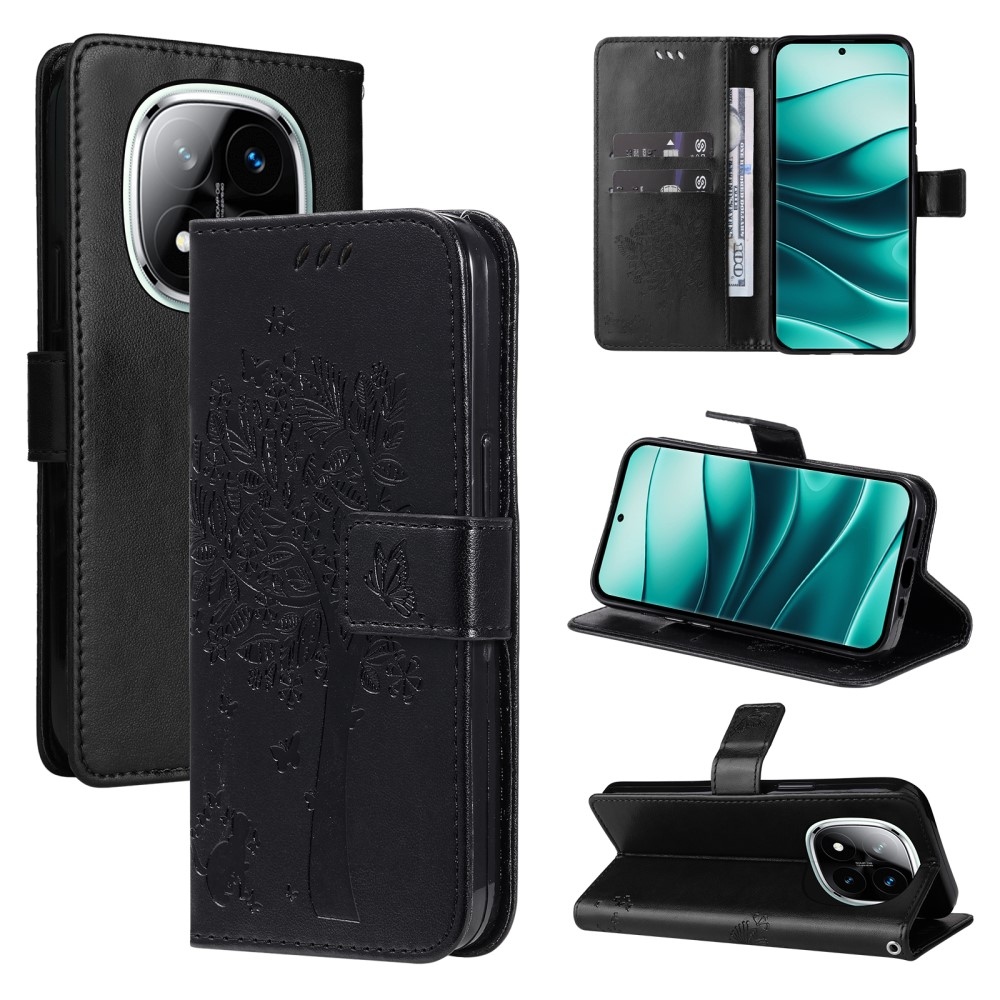 Fák könyve tok Xiaomi Redmi Note 14 Pro 5G/Poco X7 5G/Note 14 Pro+ 5G - fekete