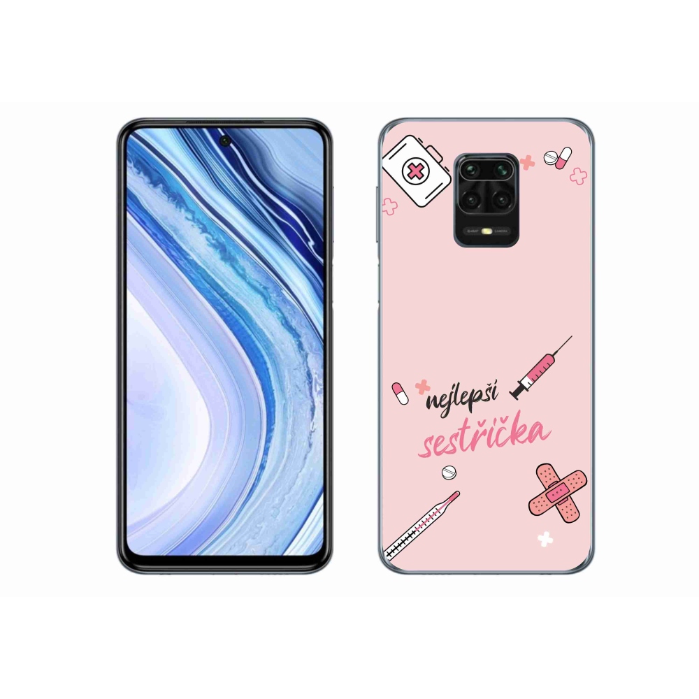 Gél borító mmCase a Xiaomi Redmi Note 9S - legjobb kishúg rózsaszín háttérrel