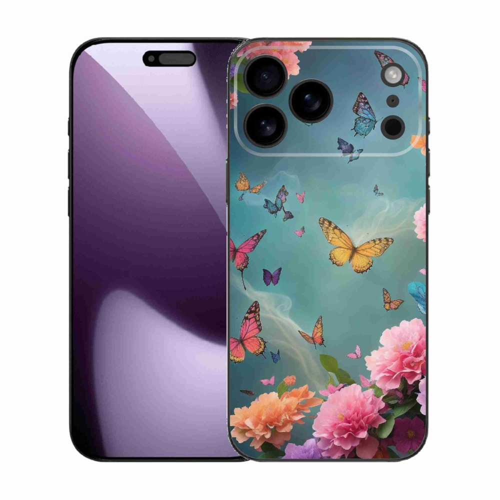 Gél borítás mmCase iPhone 17 Pro Max készülékhez - színes virágok és pillangók