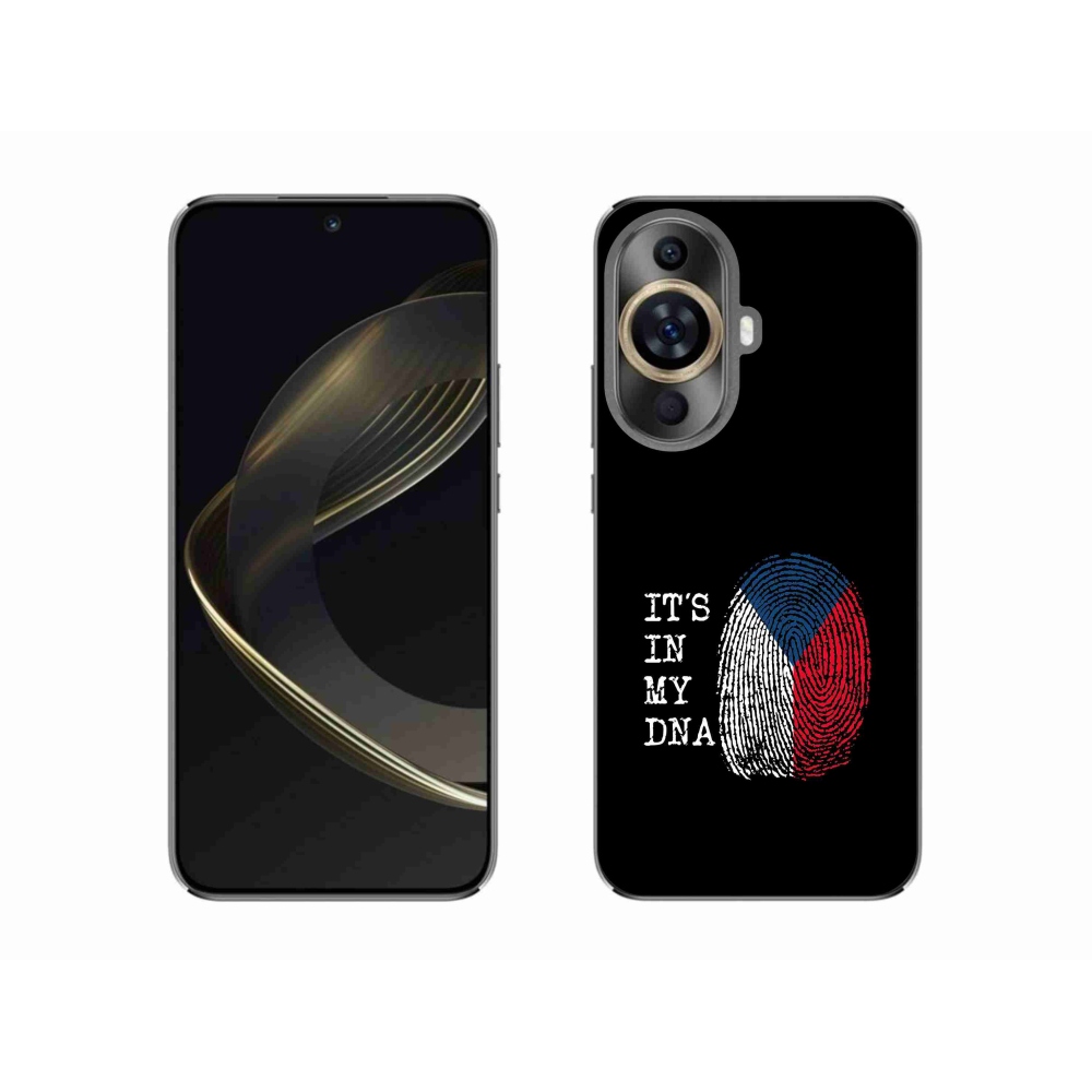 Gél borító mmCase a Huawei Nova 11 - zászló ujjlenyomat fekete háttérrel