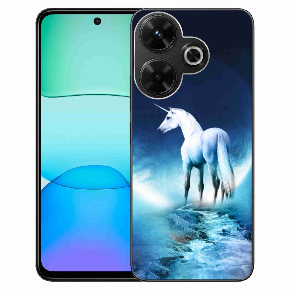 Gél borítás mmCase a Xiaomi Redmi 13 4G/Poco M6 4G számára - fehér egyszarvú