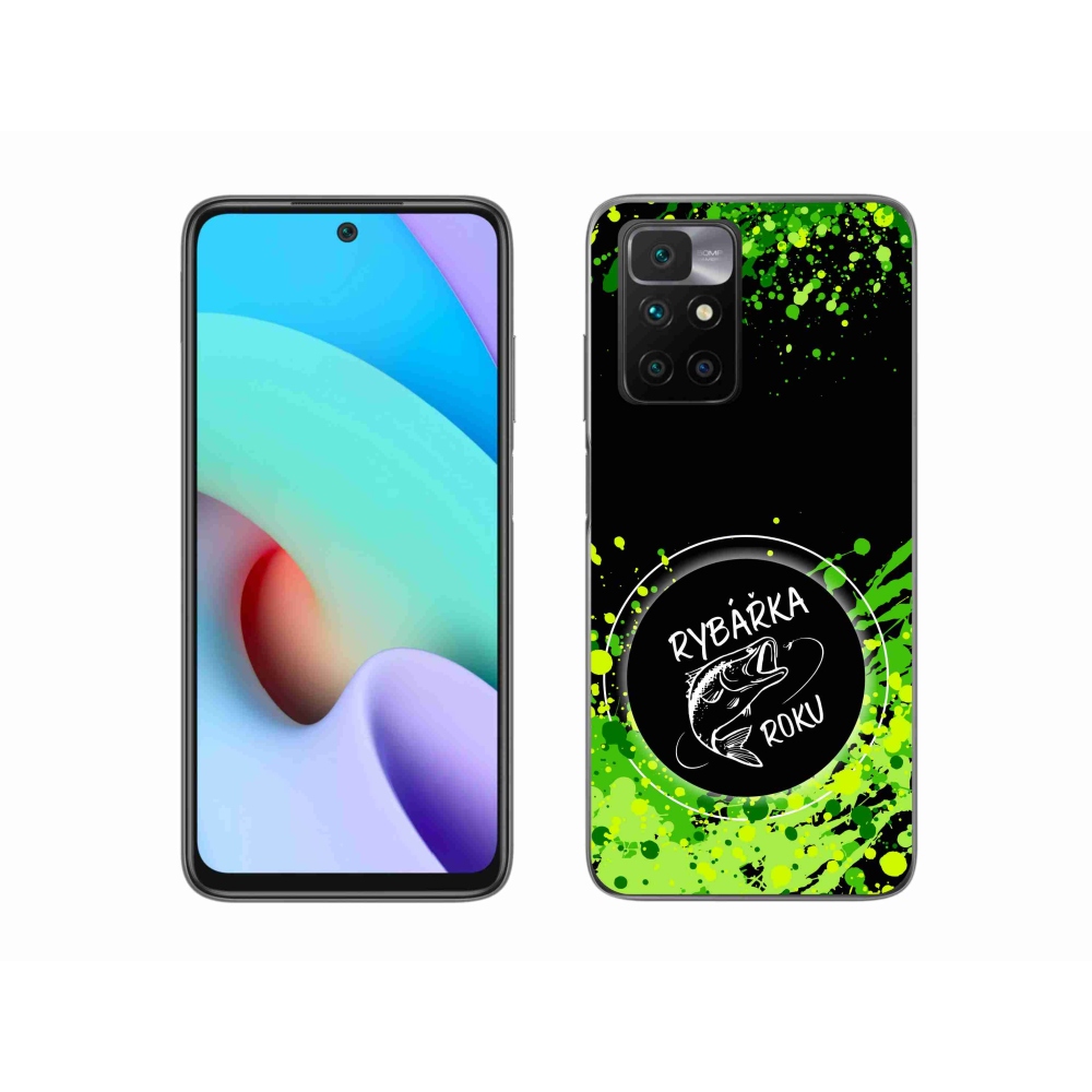 Gél borító mmCase a Xiaomi Redmi 10/Redmi 10 (2022) - az év halászának fekete háttere