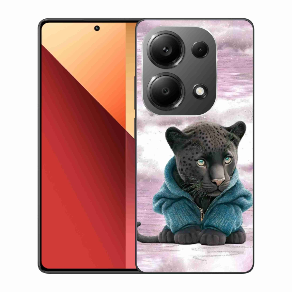 Gél borítás mmCase a Xiaomi Redmi Note 13 Pro 4G/Poco M6 Pro számára - fekete párduc pulóverben