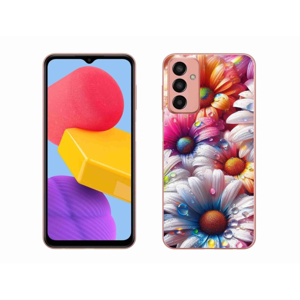 Gél védőhuzat mmCase Samsung Galaxy M13 készülékhez - színes margaréták