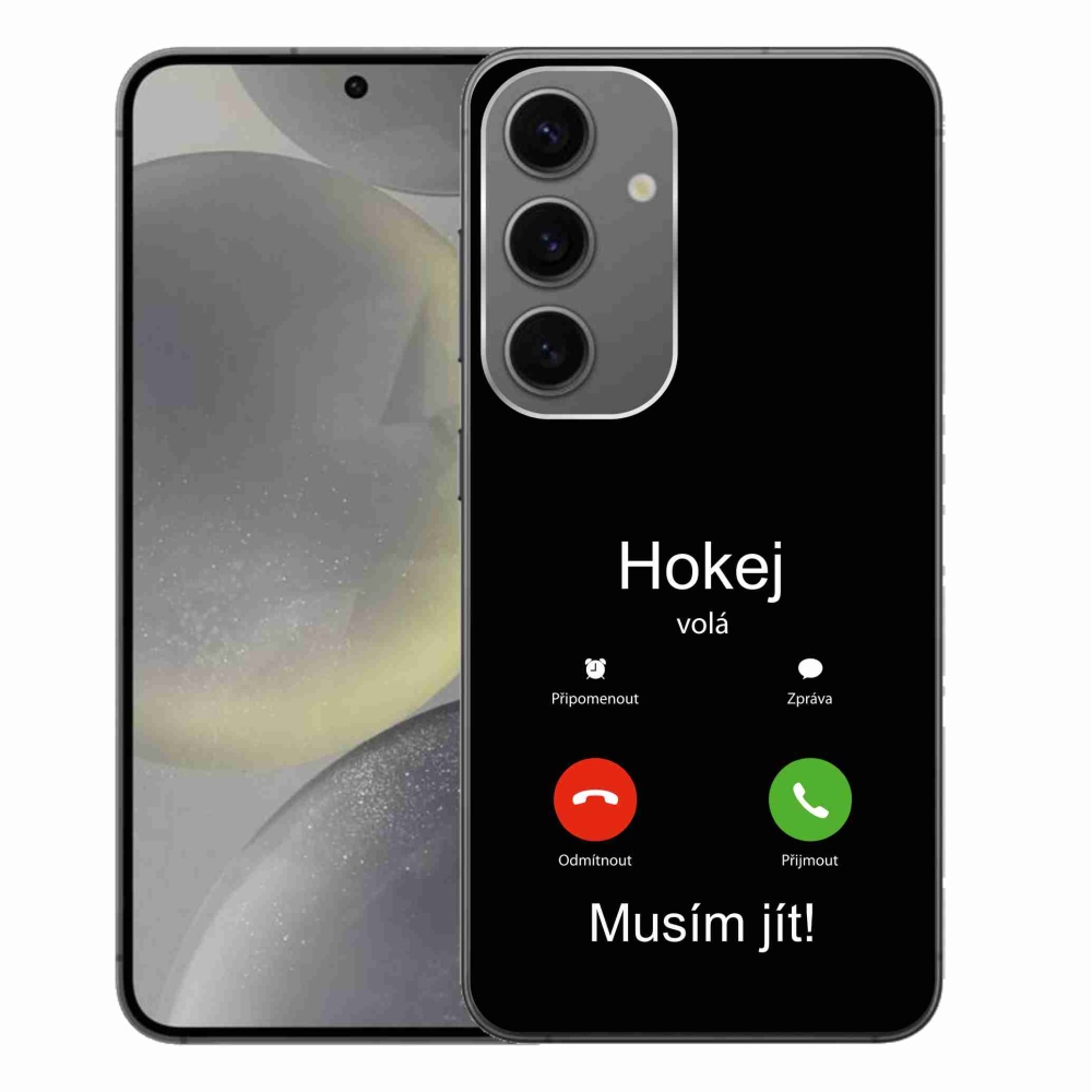 Gél borító mmCase Samsung Galaxy S24+ - hoki hívások fekete háttérrel