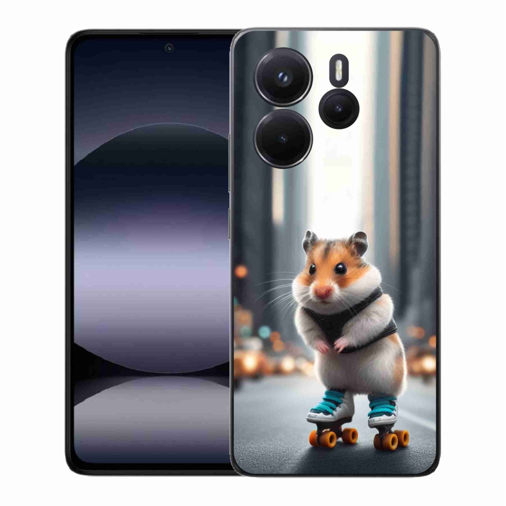 Gél borítás mmCase a Xiaomi Redmi Note 14-hez - hörcsög a korcsolyán