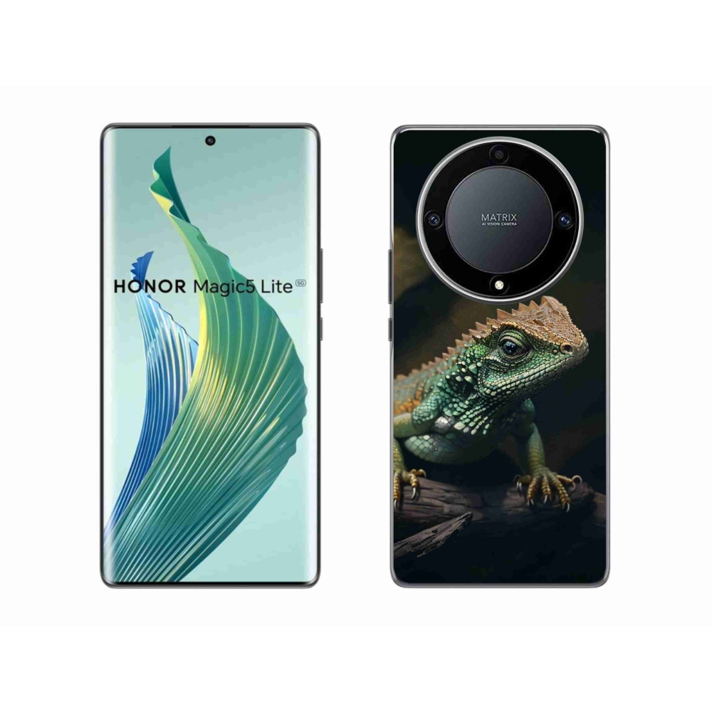 Gél borítás mmCase a Honor Magic 5 Lite 5G számára - gyík