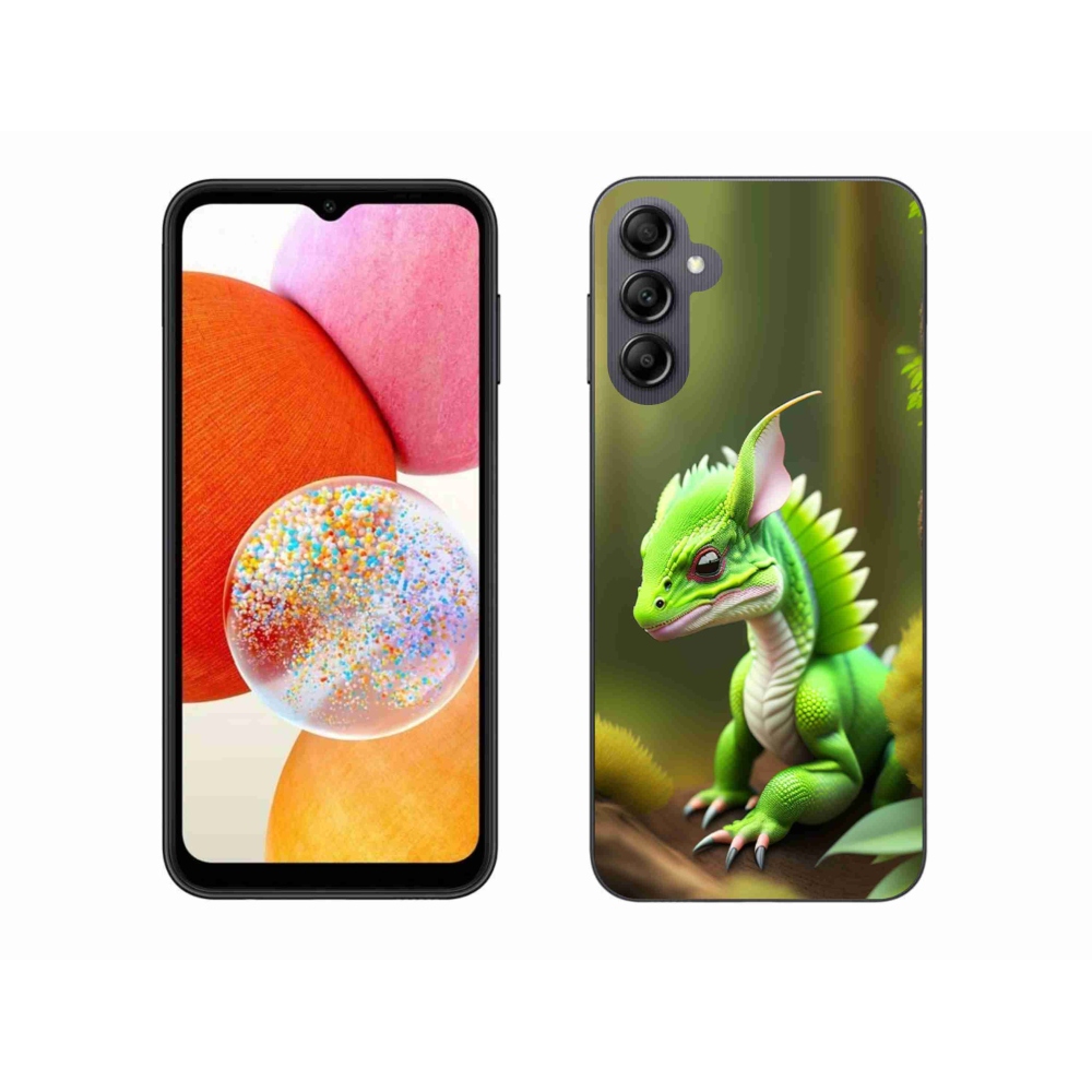 Zselés borítás mmCase Samsung Galaxy A14 4G/5G - zöld sárkányhoz