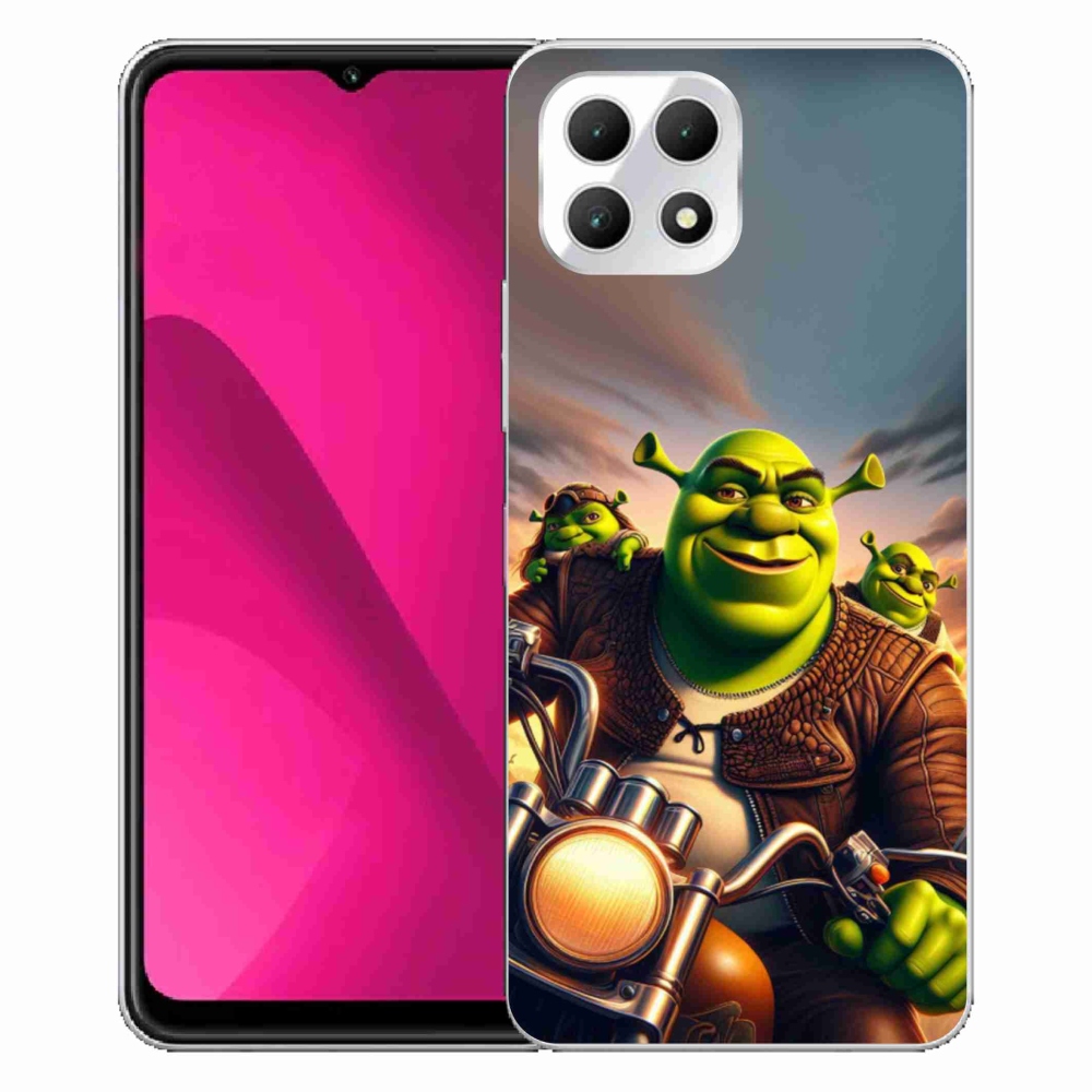 Zselés borítás mmCase a T-Mobile T Phone 2 készülékhez - Shrek egy motorkerékpáron