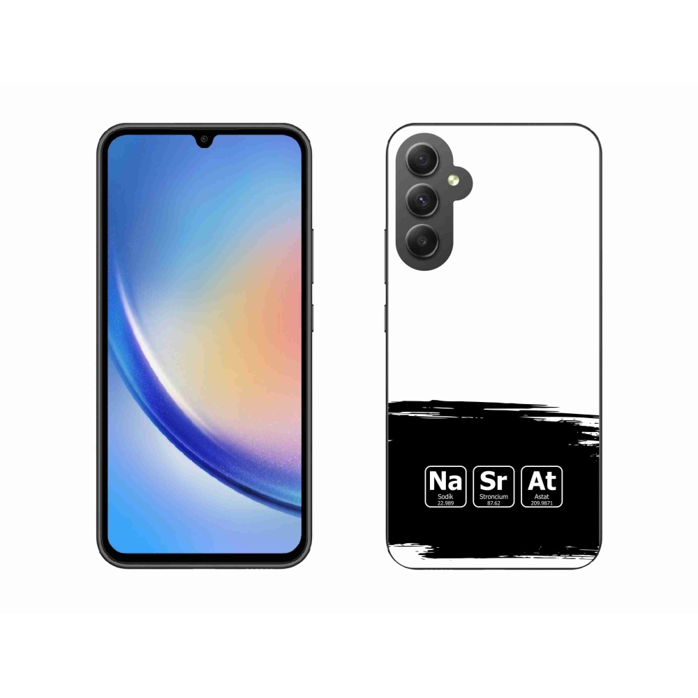 Gél borító mmCase Samsung Galaxy A34 5G - kémiai elemek fekete és fehér háttérrel