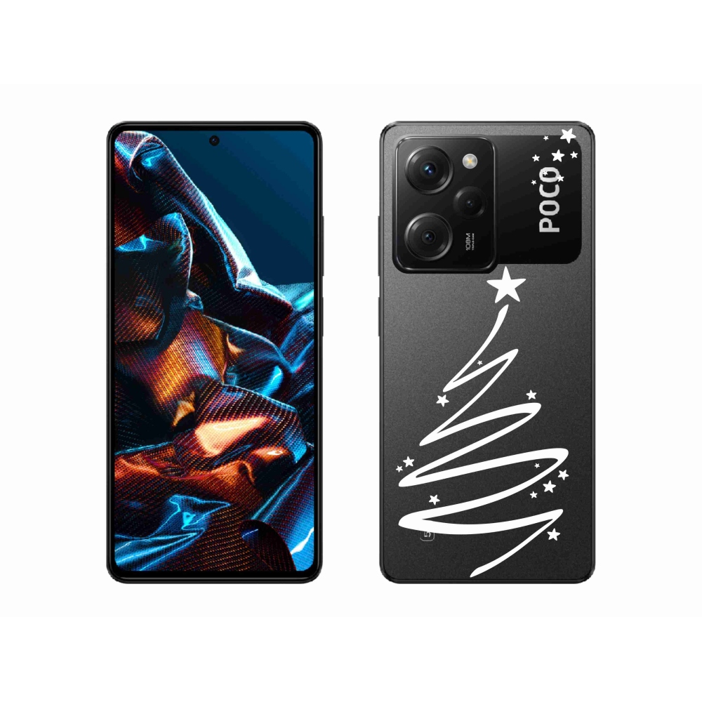 Gél borítás mmCase a Xiaomi Poco X5 Pro 5G számára - fehér fa átlátszó háttéren