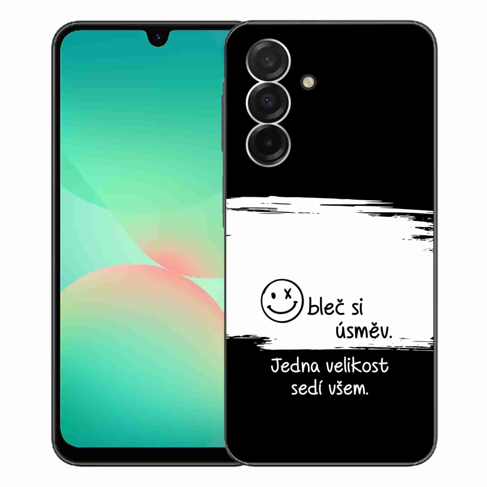 Gél borító mmCase Samsung Galaxy A26 5G - vicces szöveg 8 fekete és fehér háttérrel