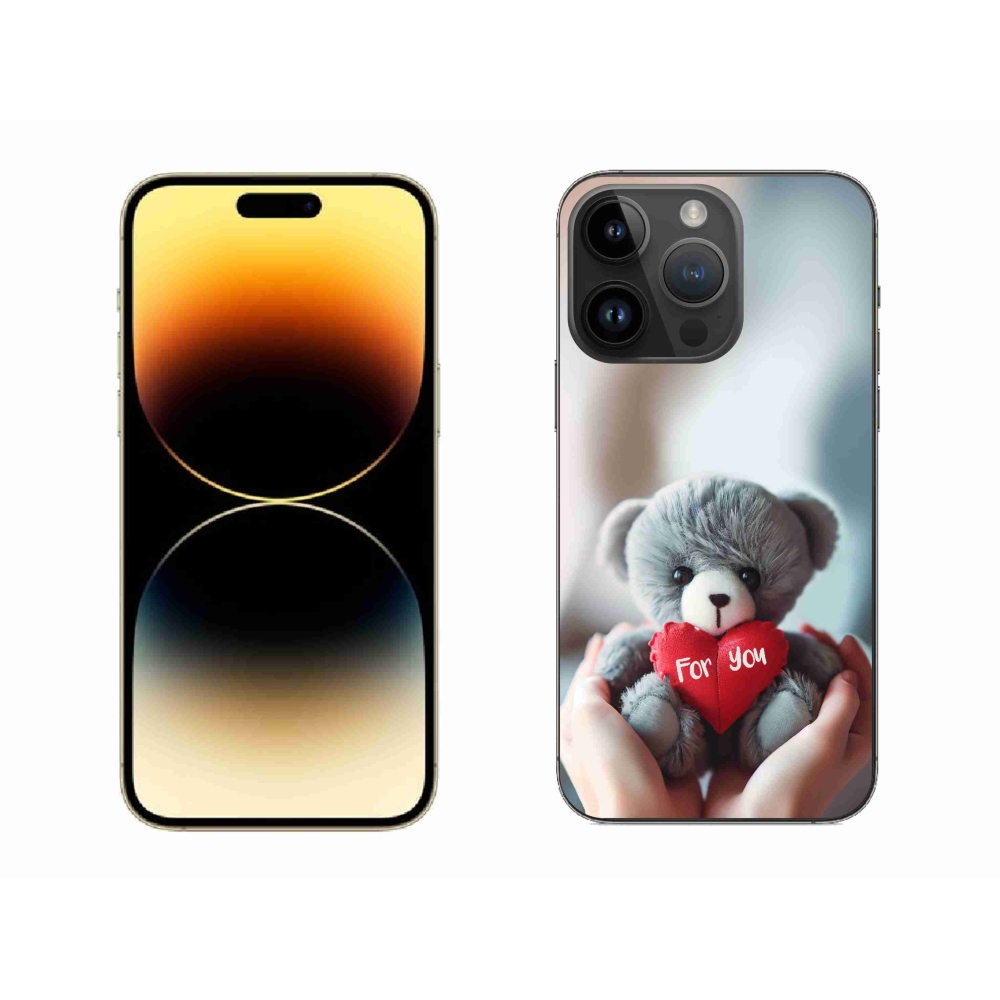 Gél borítás mmCase iPhone 14 Pro Max készülékhez - mackó a szerelmesek számára