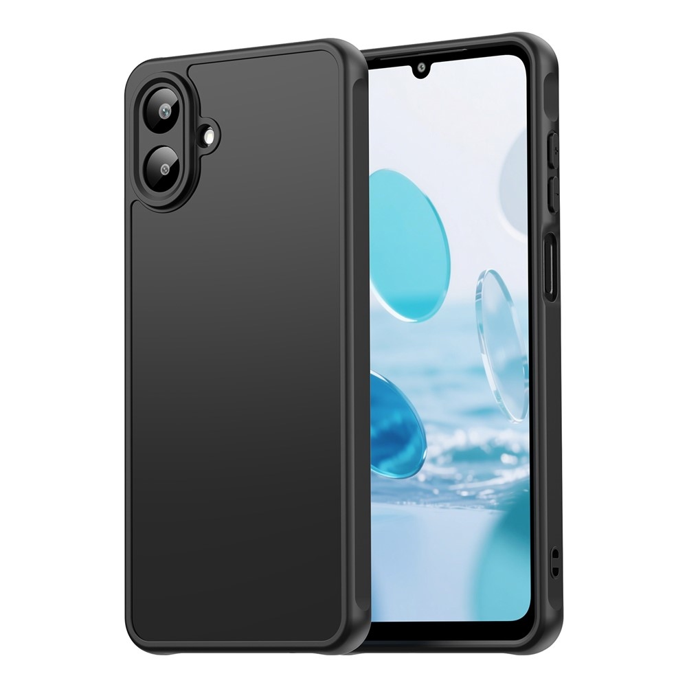 Gél tok kemény hátlappal a Samsung Galaxy A07 4G készülékhez - fekete / fekete