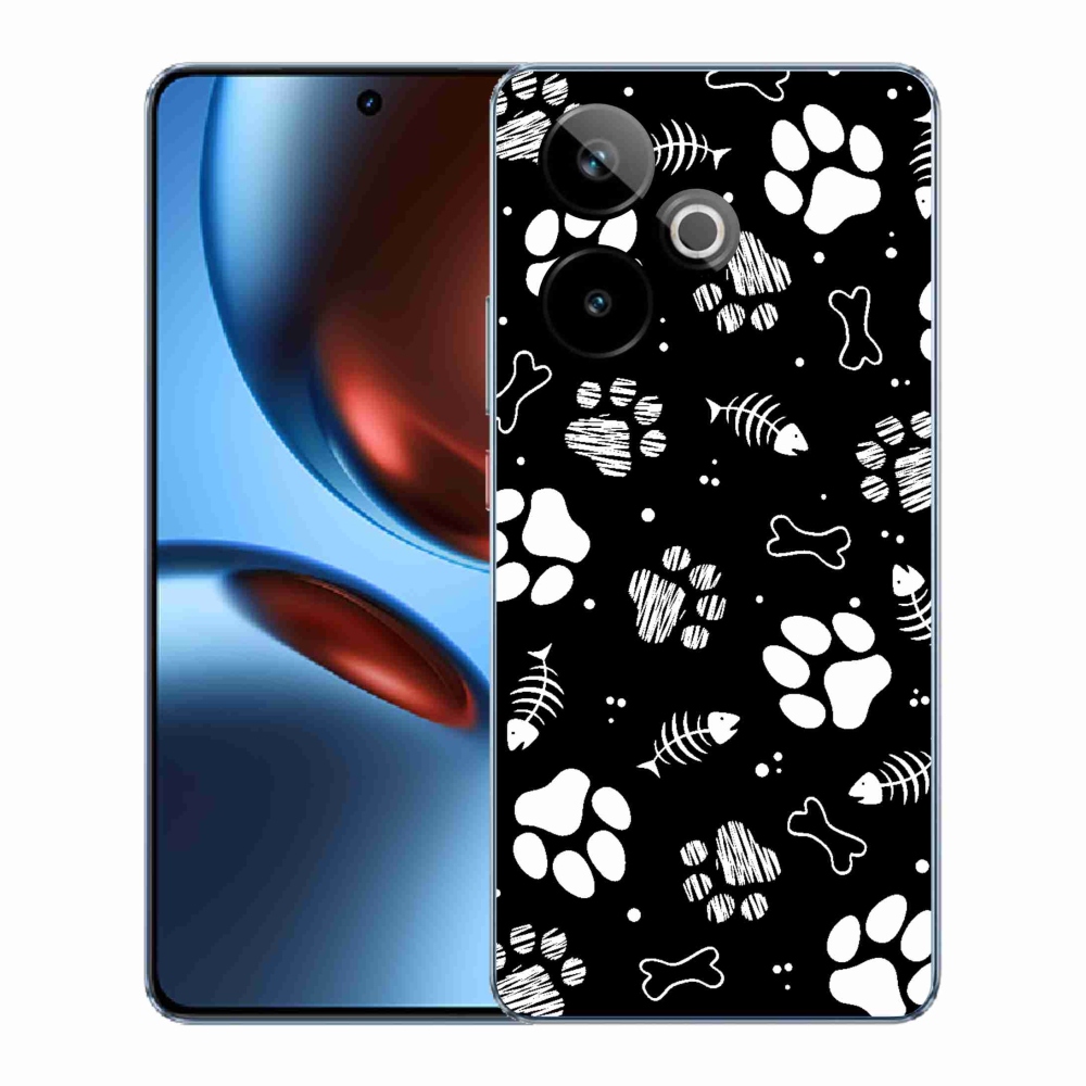 Gél borítás mmCase a Realme GT 7 5G/GT 7T 5G számára - kutyamancsok