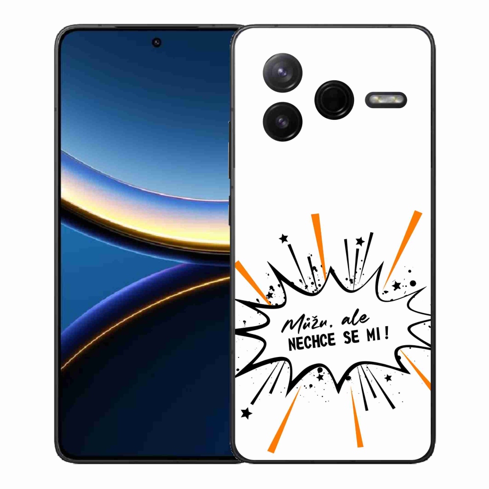 Gél borító mmCase a Xiaomi Poco F7 Pro számára - vicces szöveg 11 fehér háttér