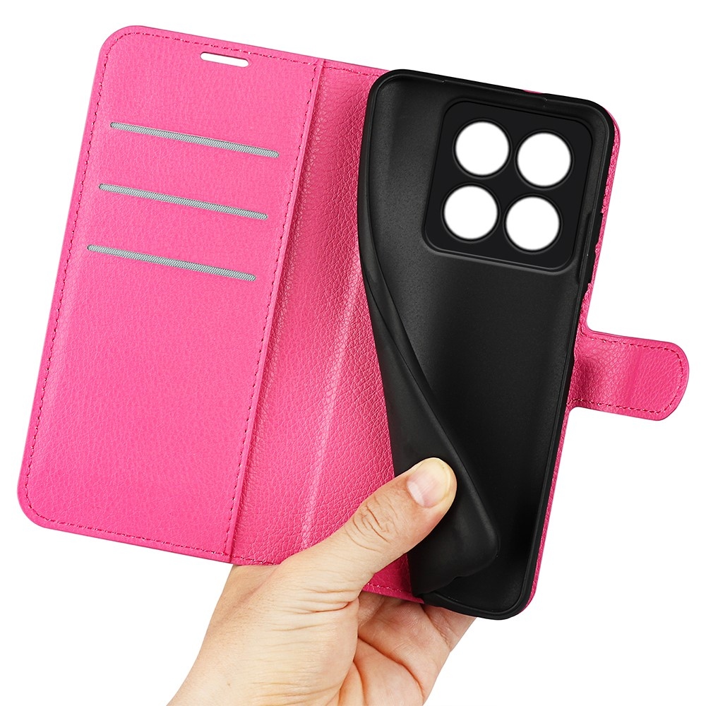 Litchi könyv tok a Xiaomi 14 Pro-hoz - rózsaszínű