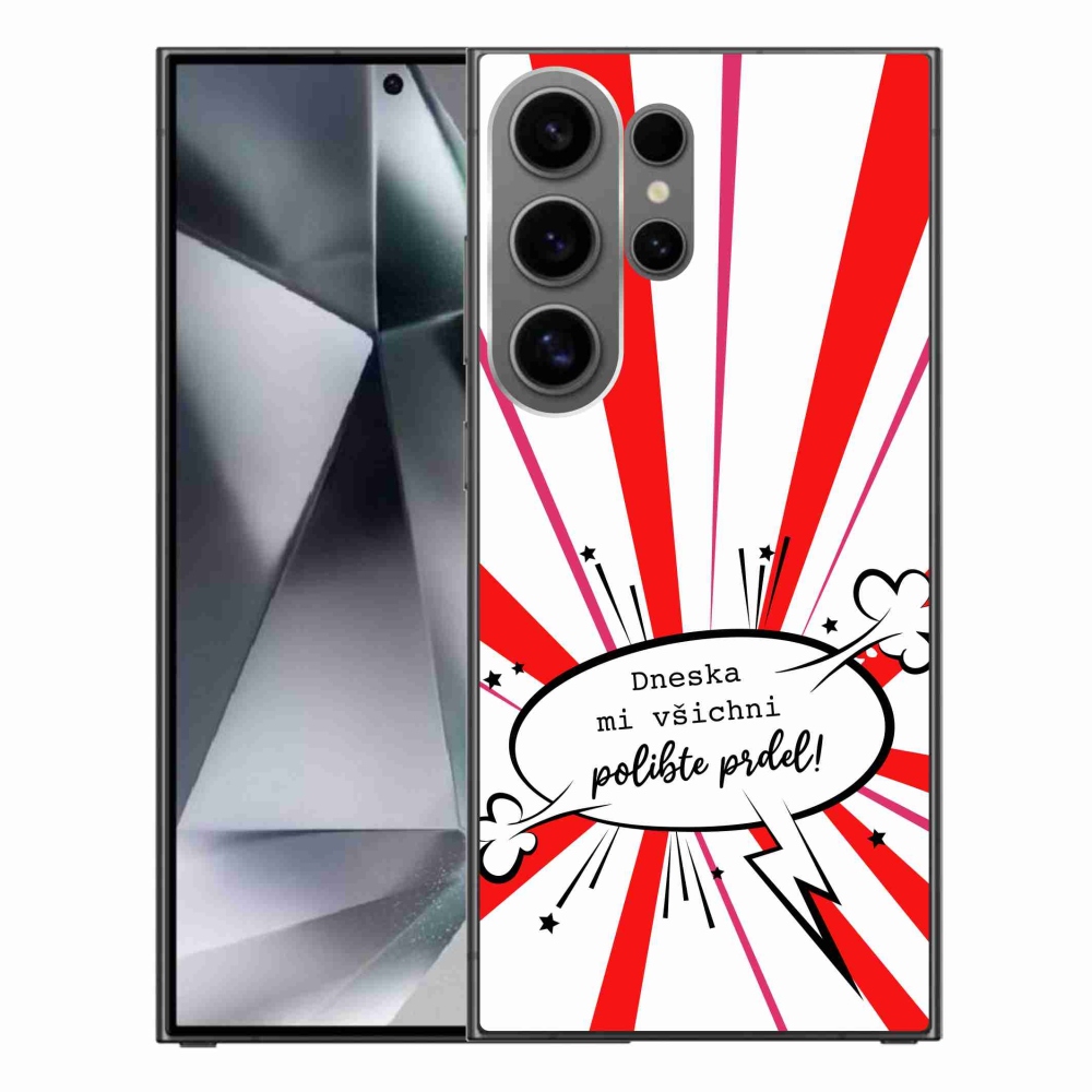 Gél borító mmCase Samsung Galaxy S24 Ultra készülékhez - vicces szöveg 15 fehér háttér