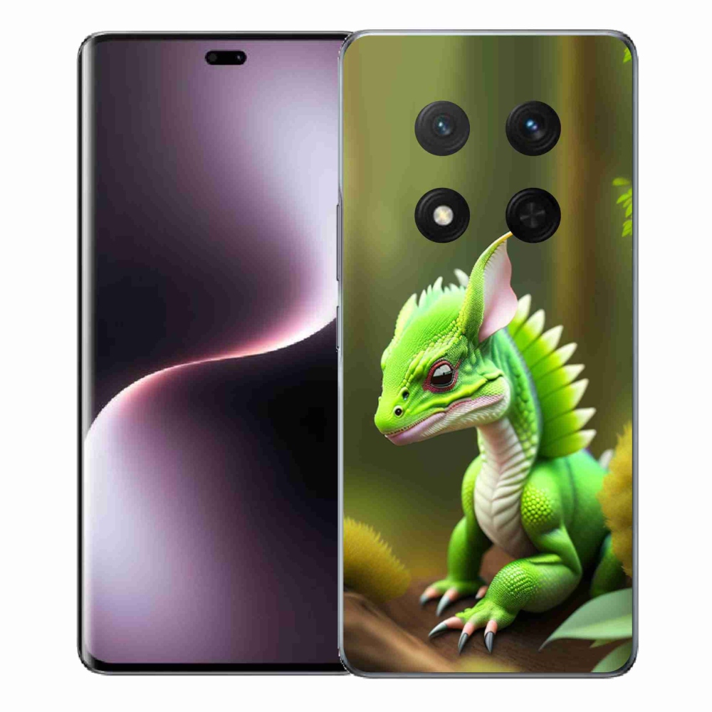 Zselés borítás mmCase a Honor Magic 7 Lite 5G számára - zöld sárkány