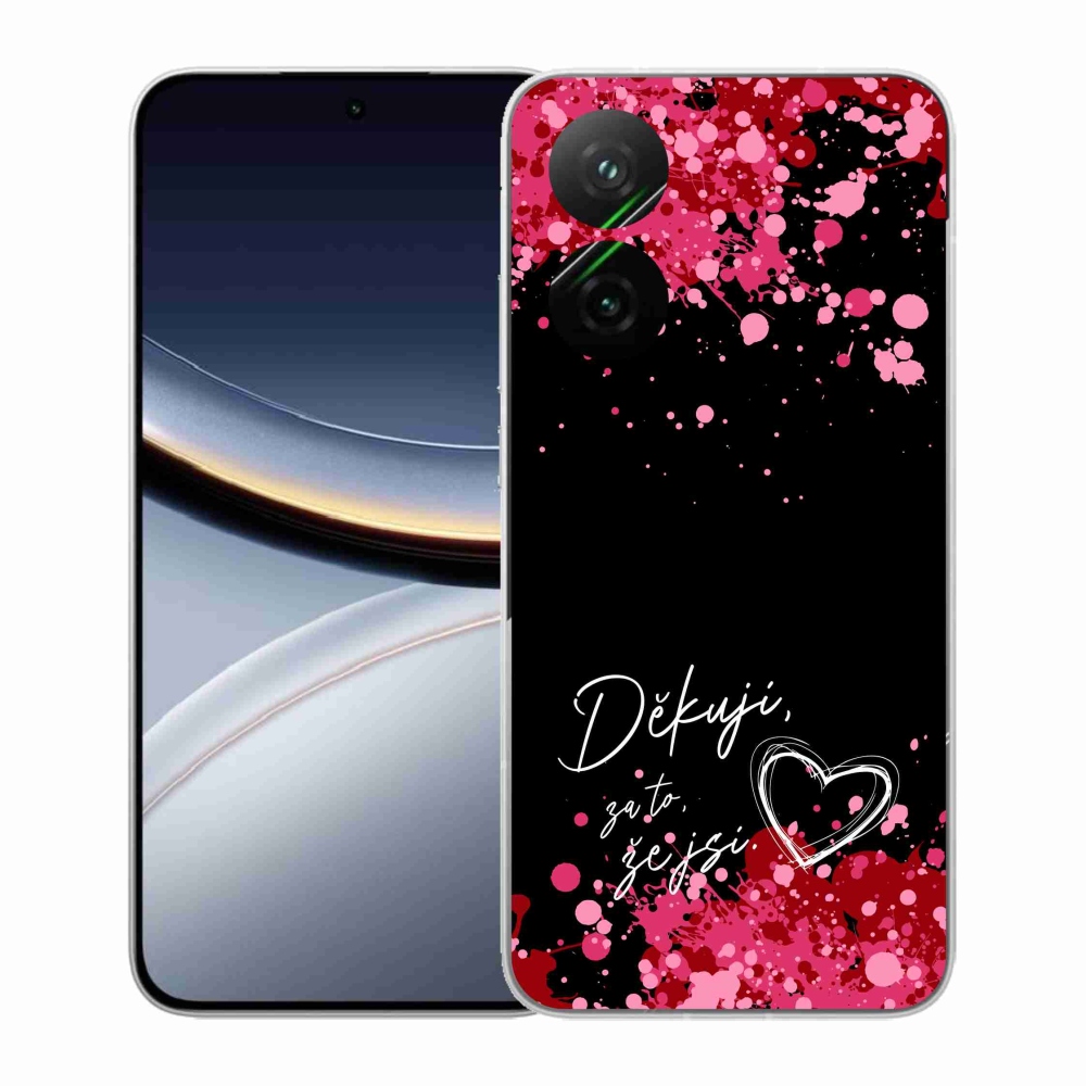 Gél borító mmCase a Xiaomi Poco F7 5G-hez - szerelmes szöveg 2 fekete háttér