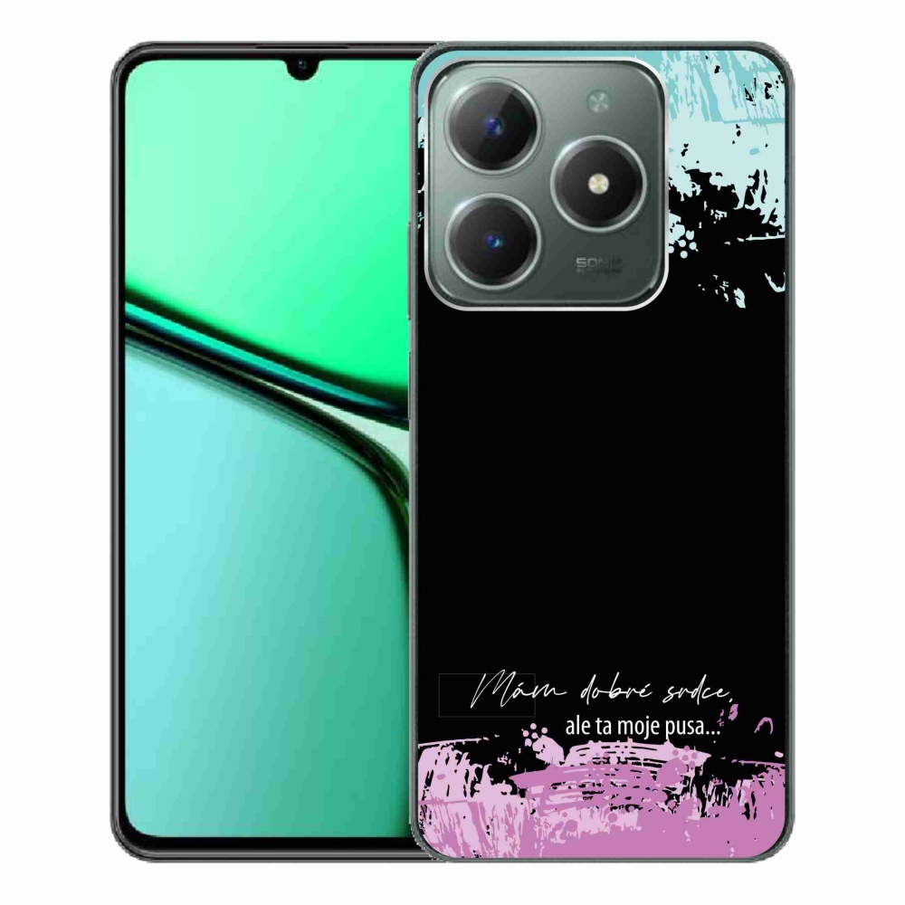 Gél borító mmCase a Realme C61 készülékhez - vicces szöveg 3 fekete háttér