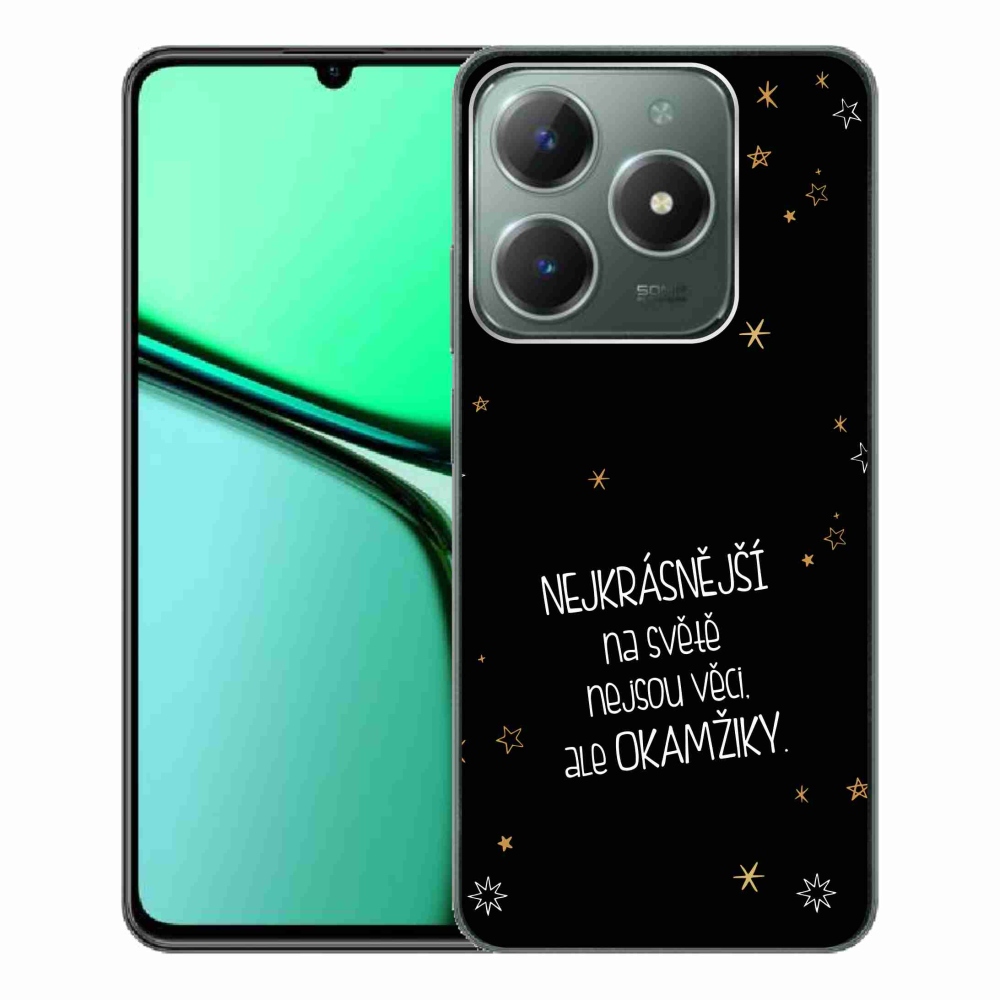 Gél borítás mmCase a Realme C61 készülékre - idézet 4 fekete háttér