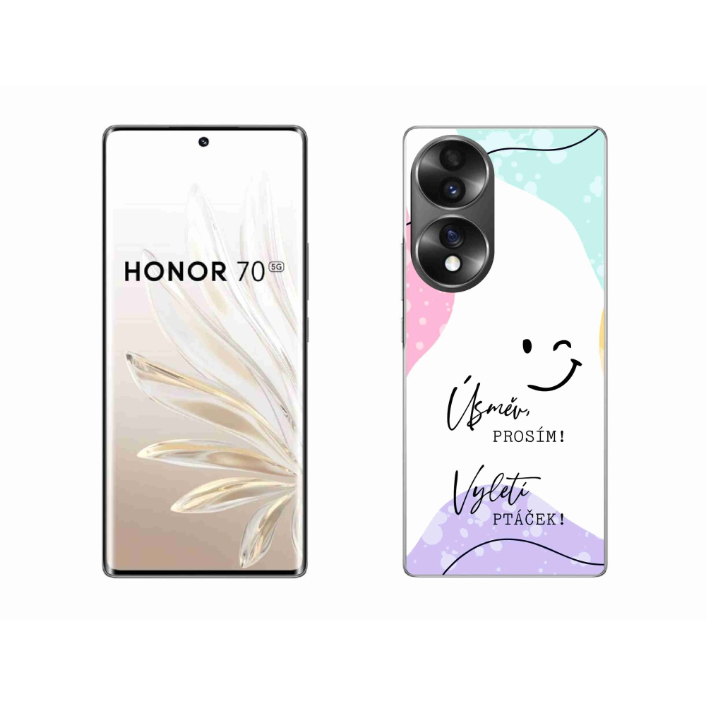 Zselés borító mmCase a Honor 70-hez - vicces szöveg 4 fehér háttér