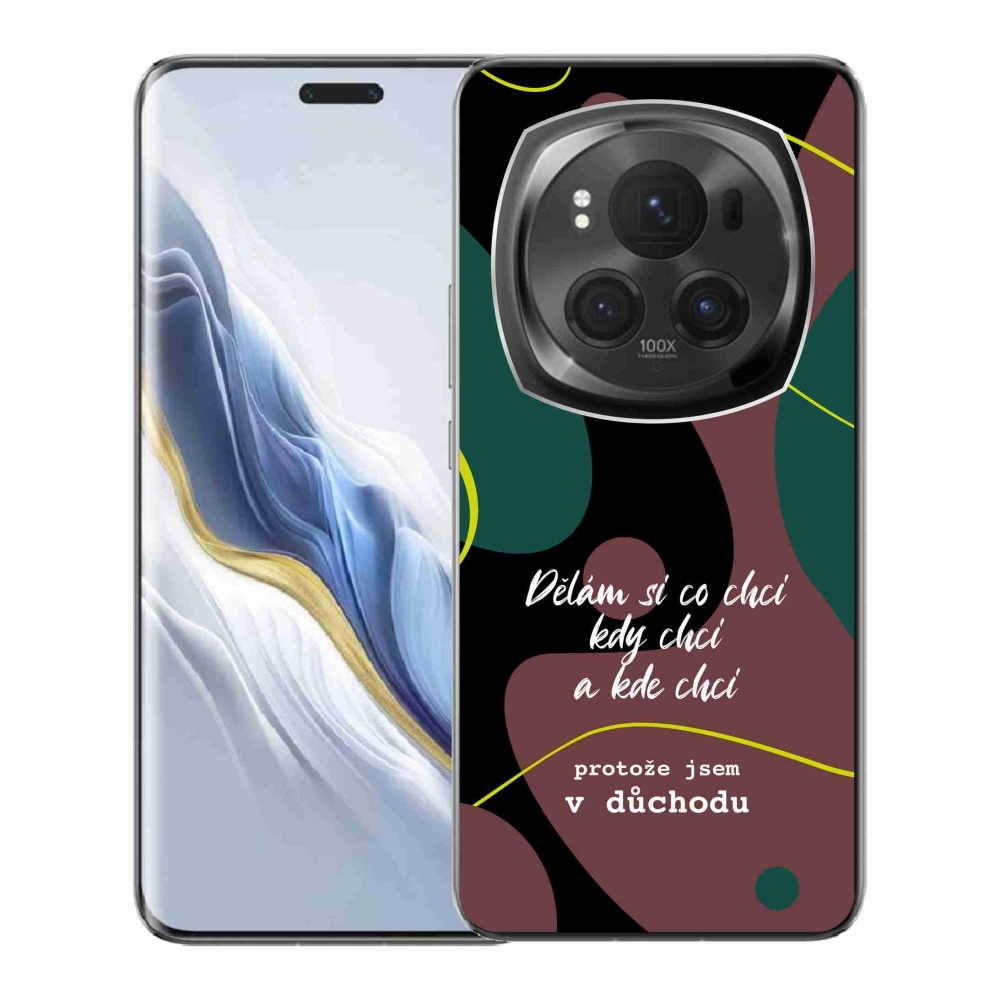 Gél borító mmCase a Honor Magic 6 Pro 5G készülékhez - vicces szöveg 10 fekete háttér