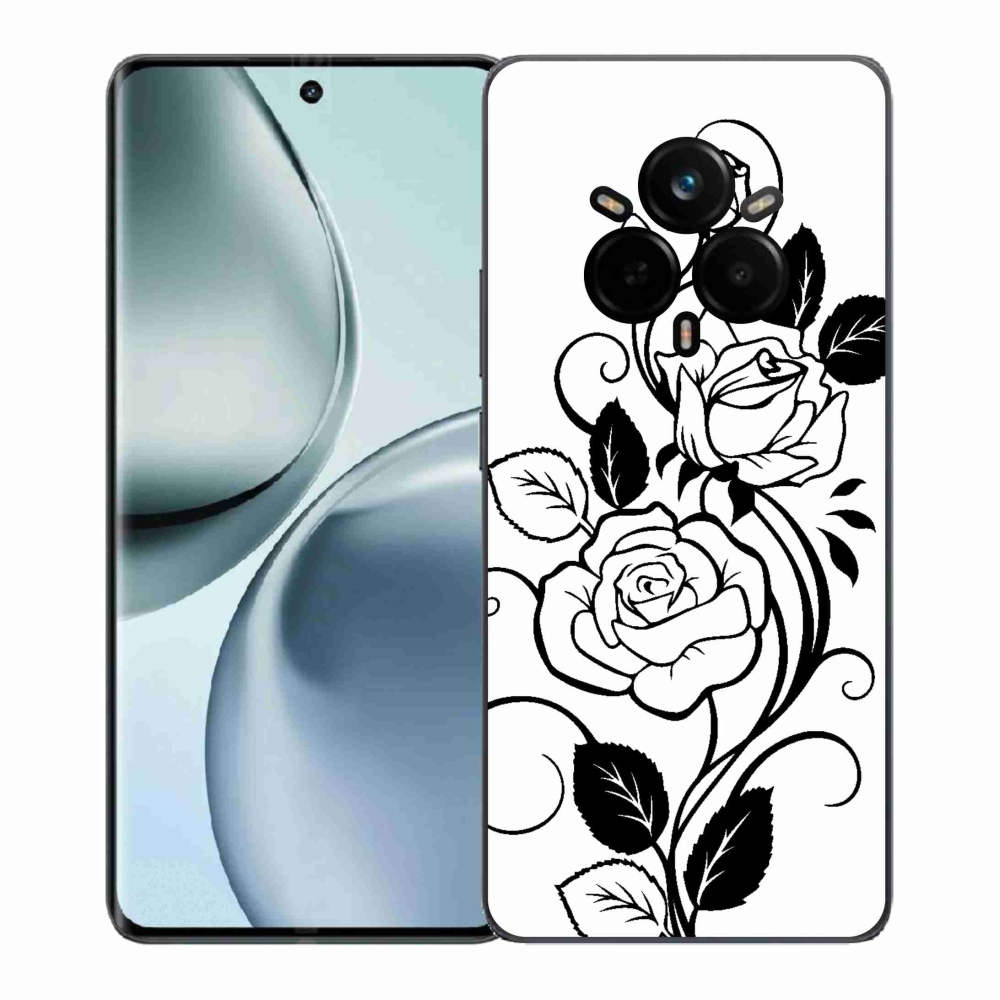 Gél borítás mmCase a Realme 14 Pro+ 5G készülékhez - fekete és fehér rózsa