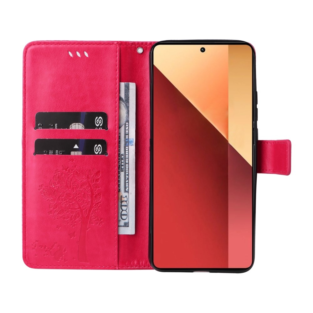 Fák könyv tokja Xiaomi Redmi Note 13 Pro 4G/Poco M6 Pro - rózsaszínű
