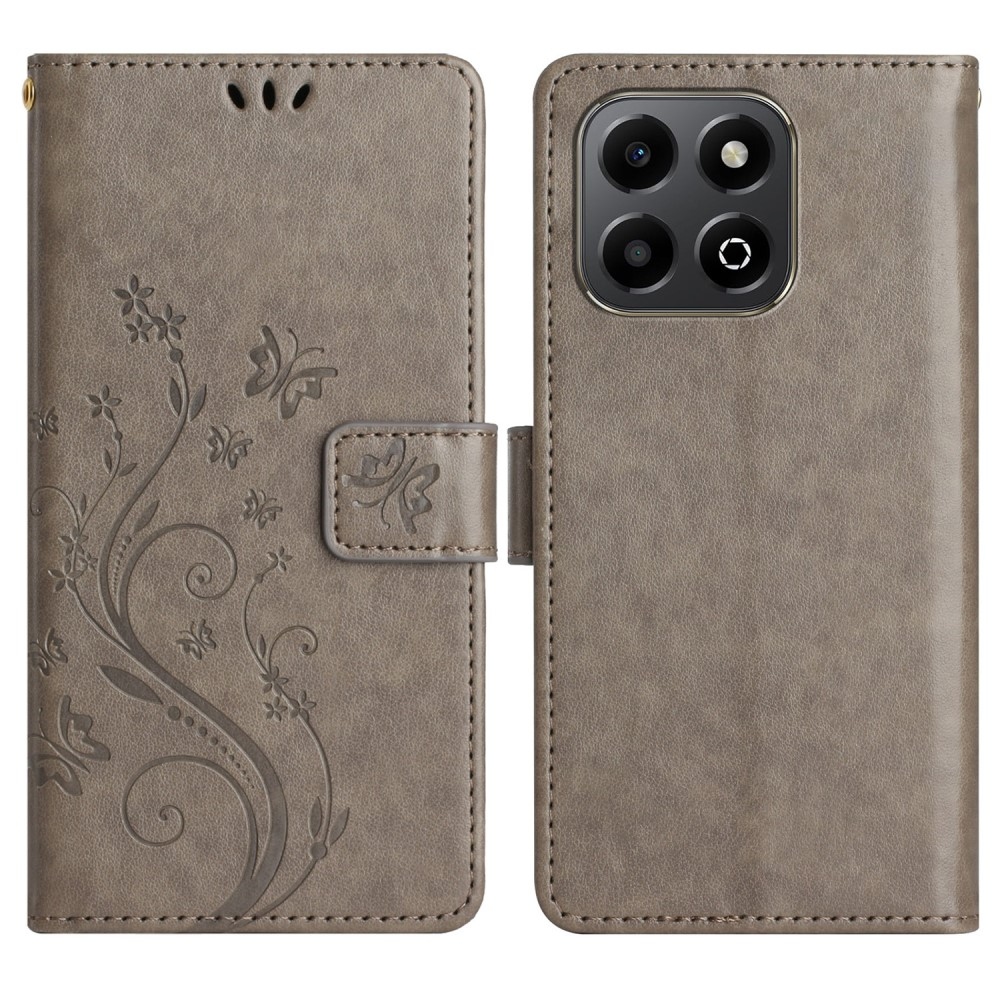 Virágok könyvtáska Honor X6b-hez - szürke