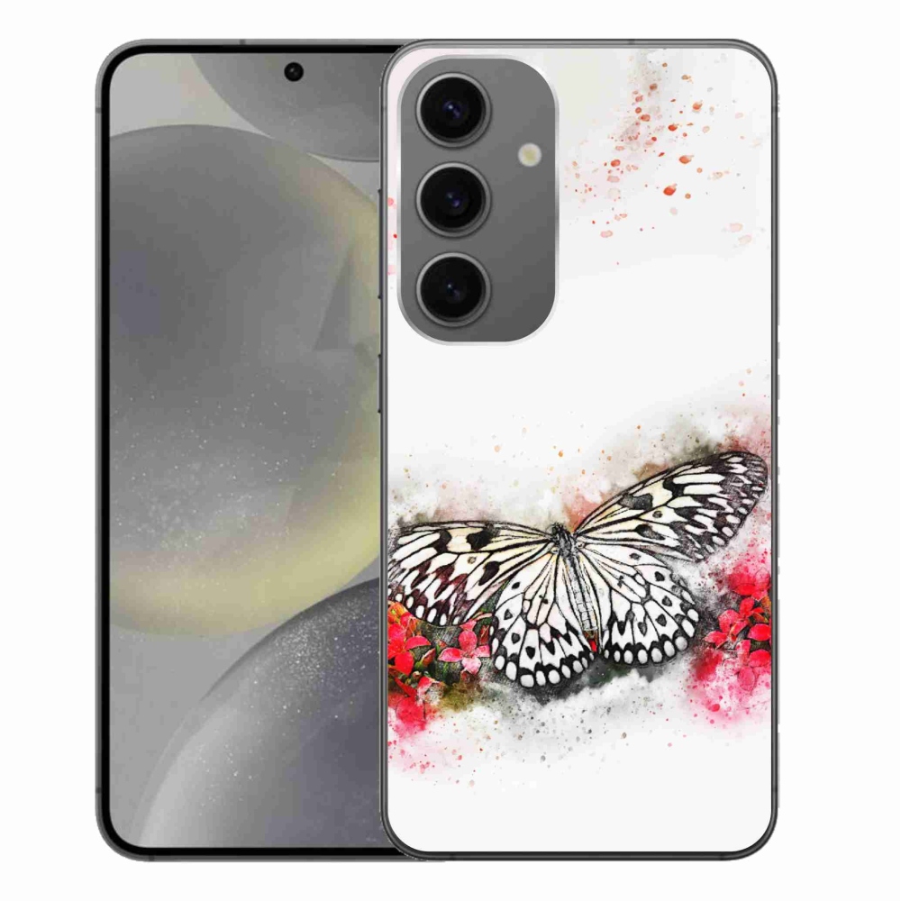 Zselés borítás mmCase Samsung Galaxy S24+ - fekete-fehér pillangóhoz