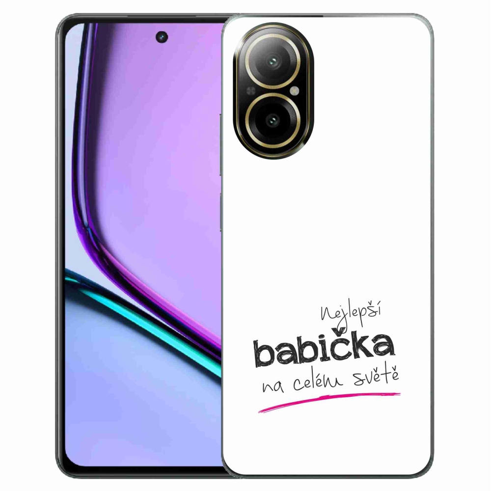 Gél borítás mmCase a Realme C67-en - legjobb nagymama 4 fehér háttérrel