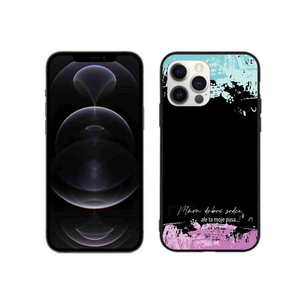 Gél borítás mmCase iPhone 12 Pro Max készülékhez - vicces szöveg 3 fekete háttér