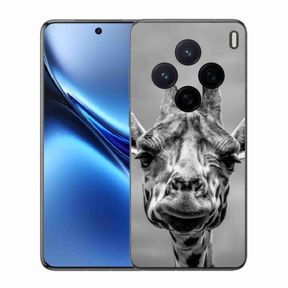 Zselés borítás mmCase a Vivo X200 5G készülékhez - fekete-fehér zsiráf