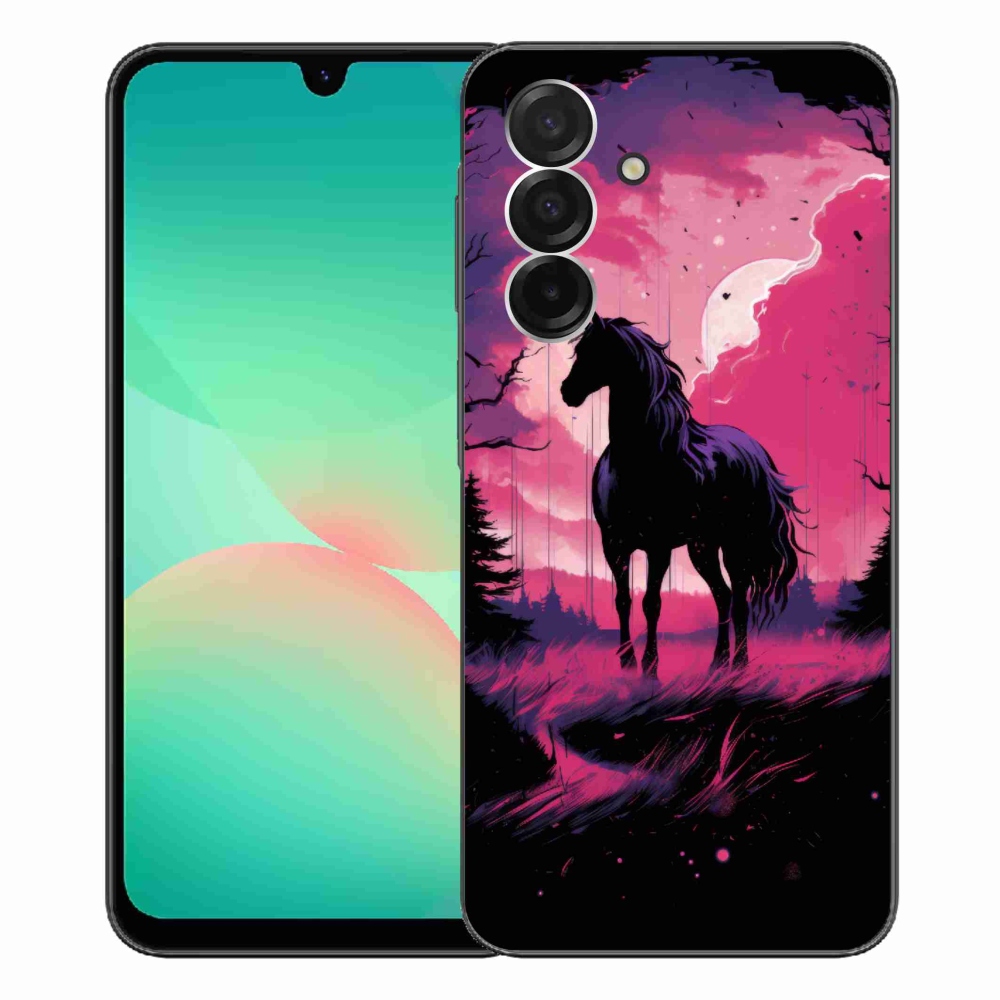 Zselés borítás mmCase Samsung Galaxy A26 5G - fekete rajzfilm ló 1