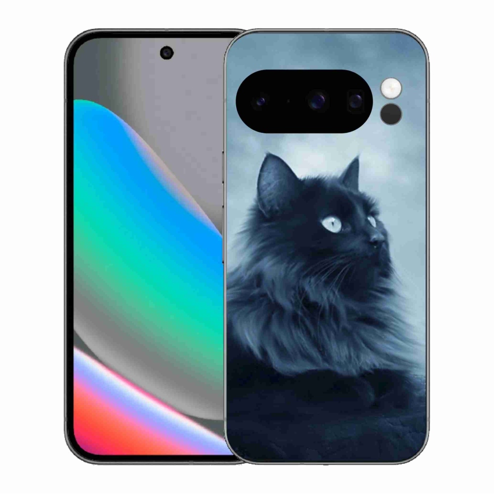 Zselés borítás mmCase a Google Pixel 10 Pro-hoz - fekete macska 1