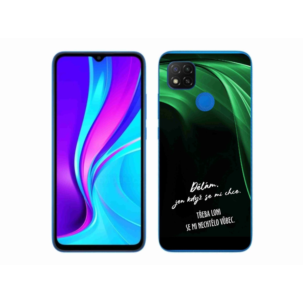 Gél borító mmCase a Xiaomi Redmi 9C-hez - vicces szöveg 12 fekete háttérrel