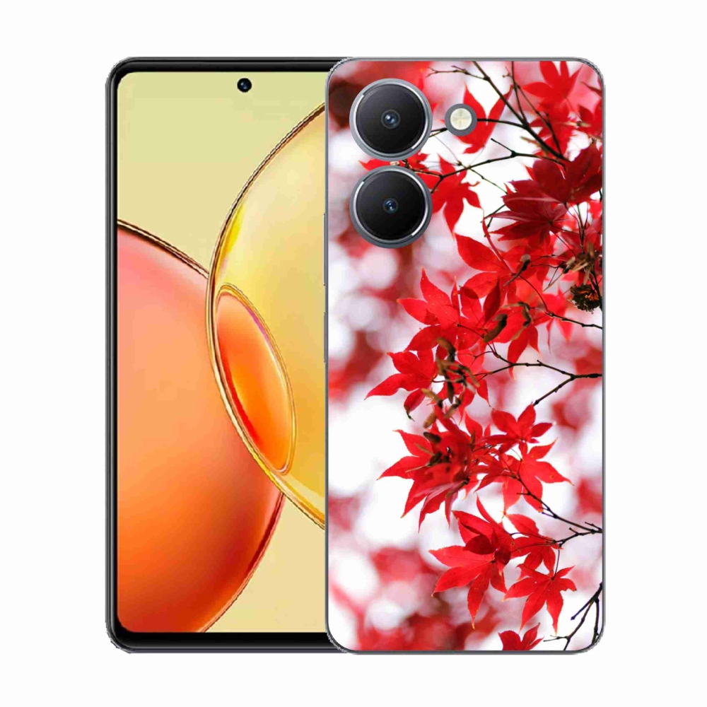 Zselés borítás mmCase a Vivo Y36-hoz - piros levelek