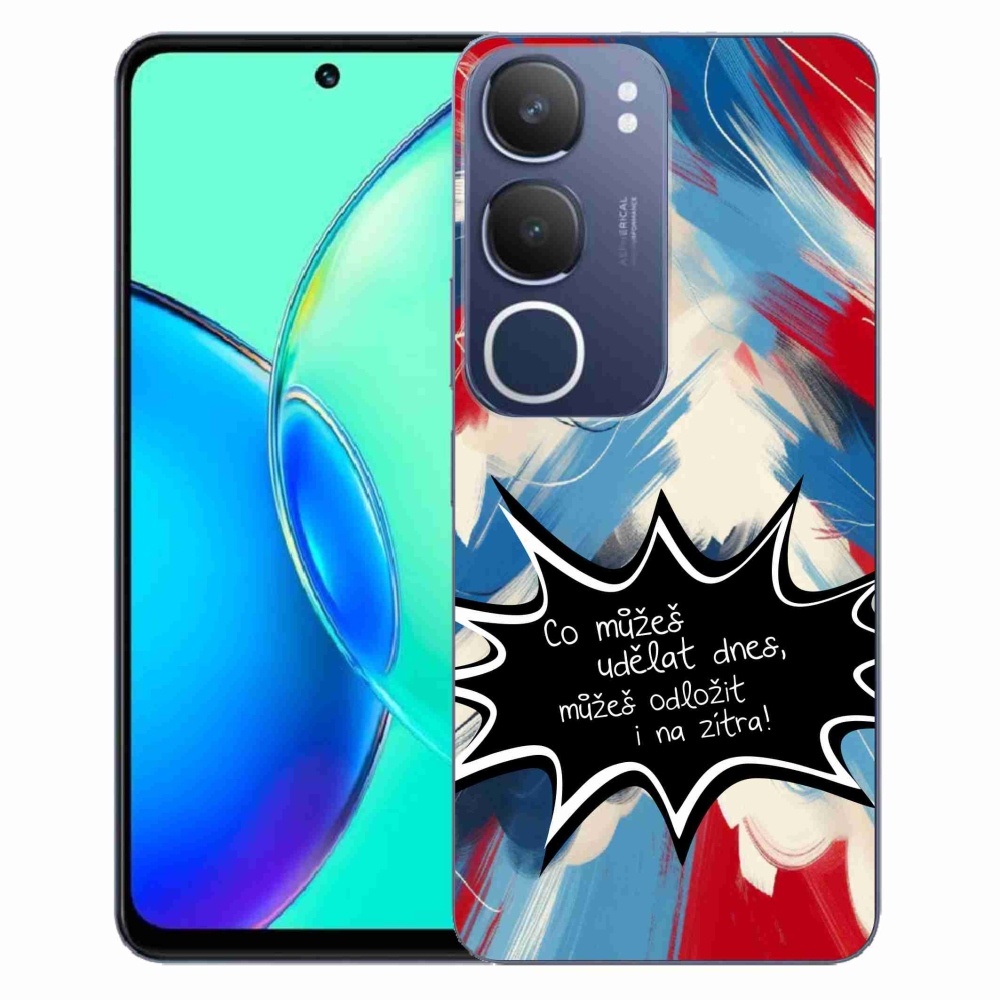 Gél borító mmCase a Vivo Y19s készülékhez - vicces szöveg 9 fekete háttér