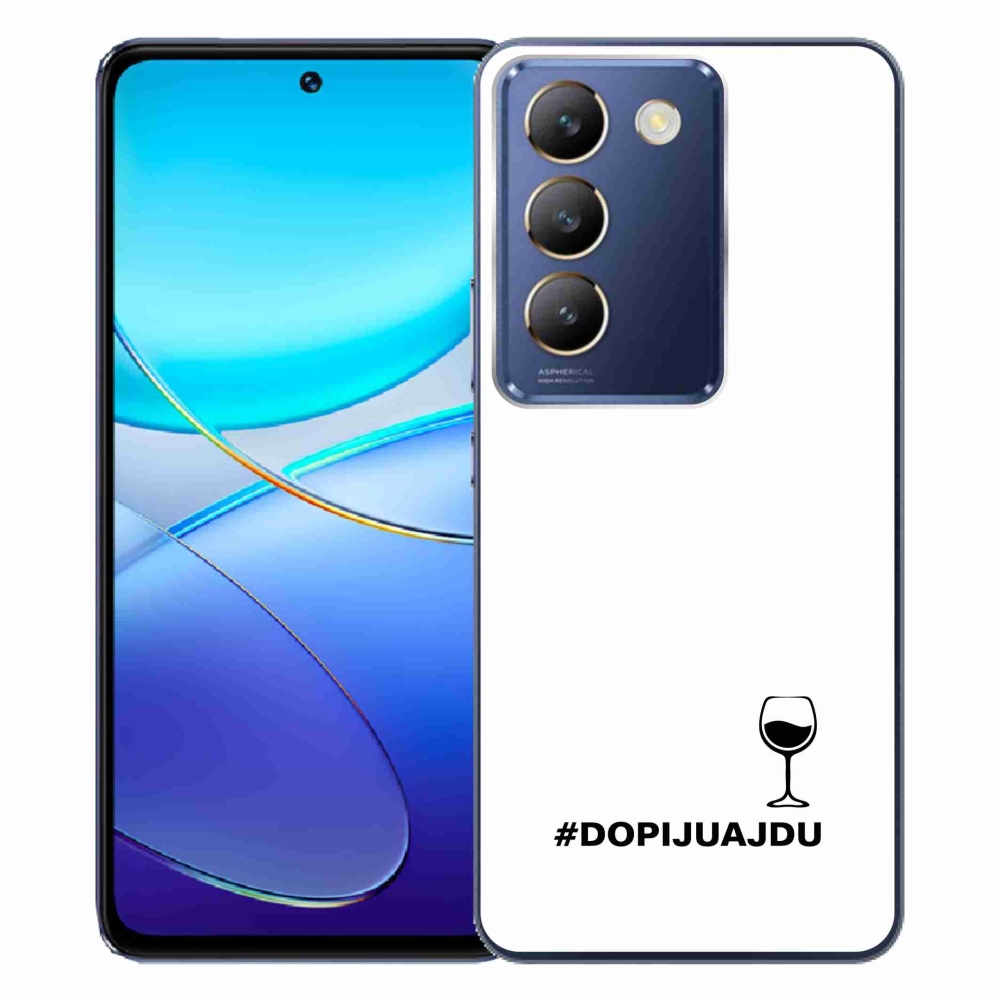 Gél borítás mmCase a Vivo V40 SE 4G/5G készülékhez - bor motívum fehér alapon