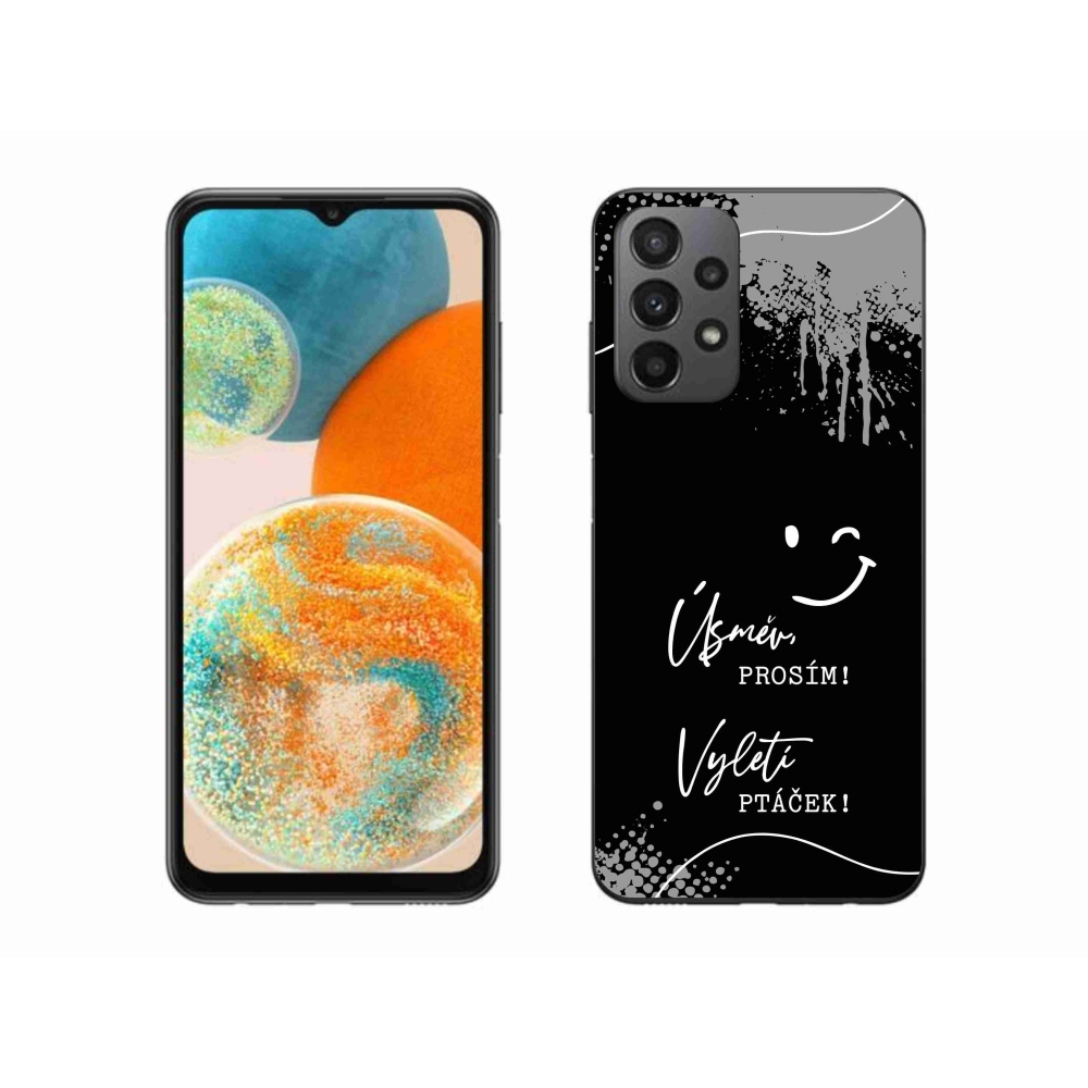 Gél borító mmCase Samsung Galaxy A23 4G/5G - vicces szöveg 4 fekete háttérrel