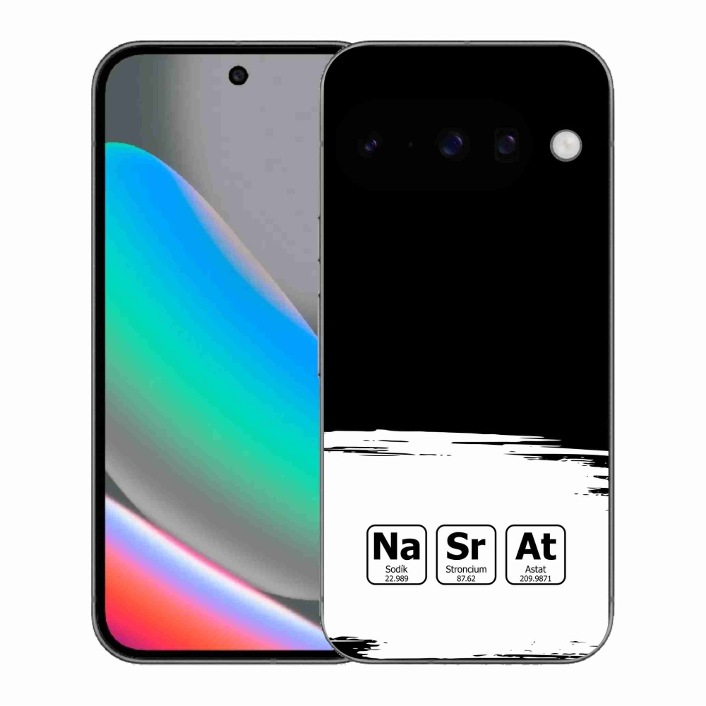 Gél borító mmCase a Google Pixel 10 - kémiai elemek fehér és fekete háttérrel