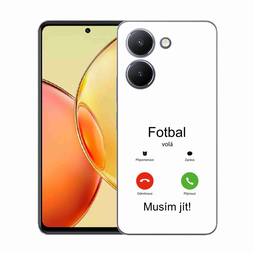 Gél borító mmCase a Vivo Y36-on - futball hívások fehér háttérrel